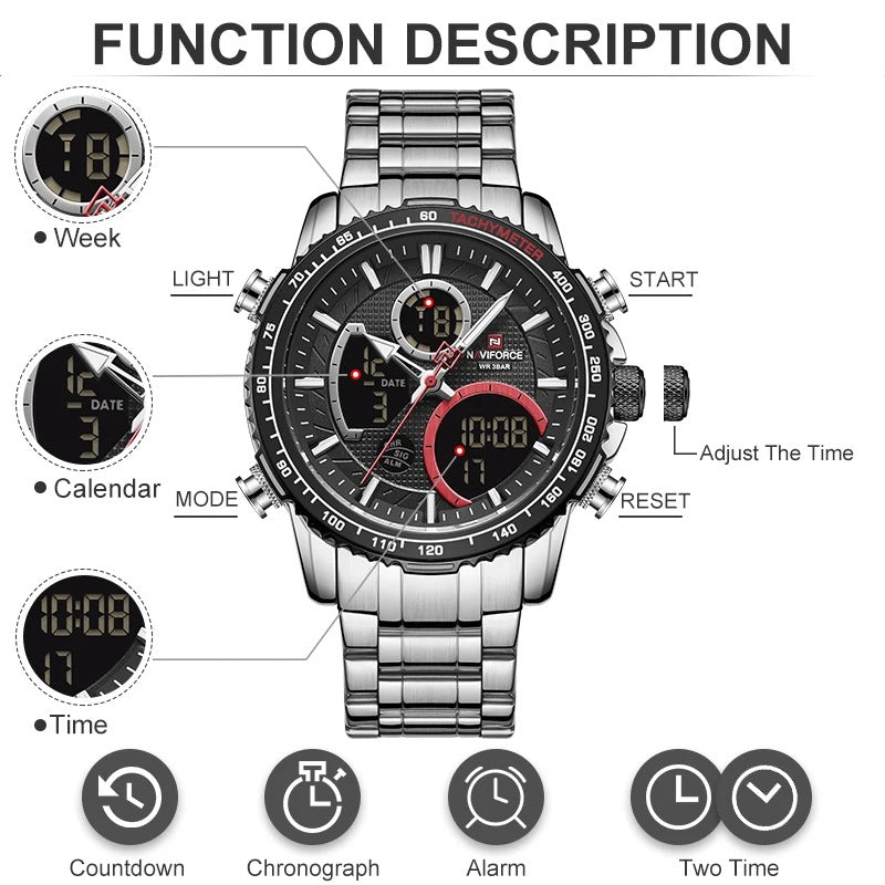 Reloj Naviforce NF9182 Hombre Acero Fase Lunar