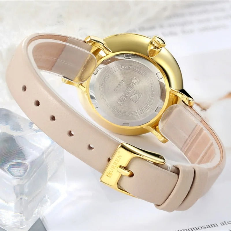 Reloj Curren 9046 Mujer Cuero Bordado