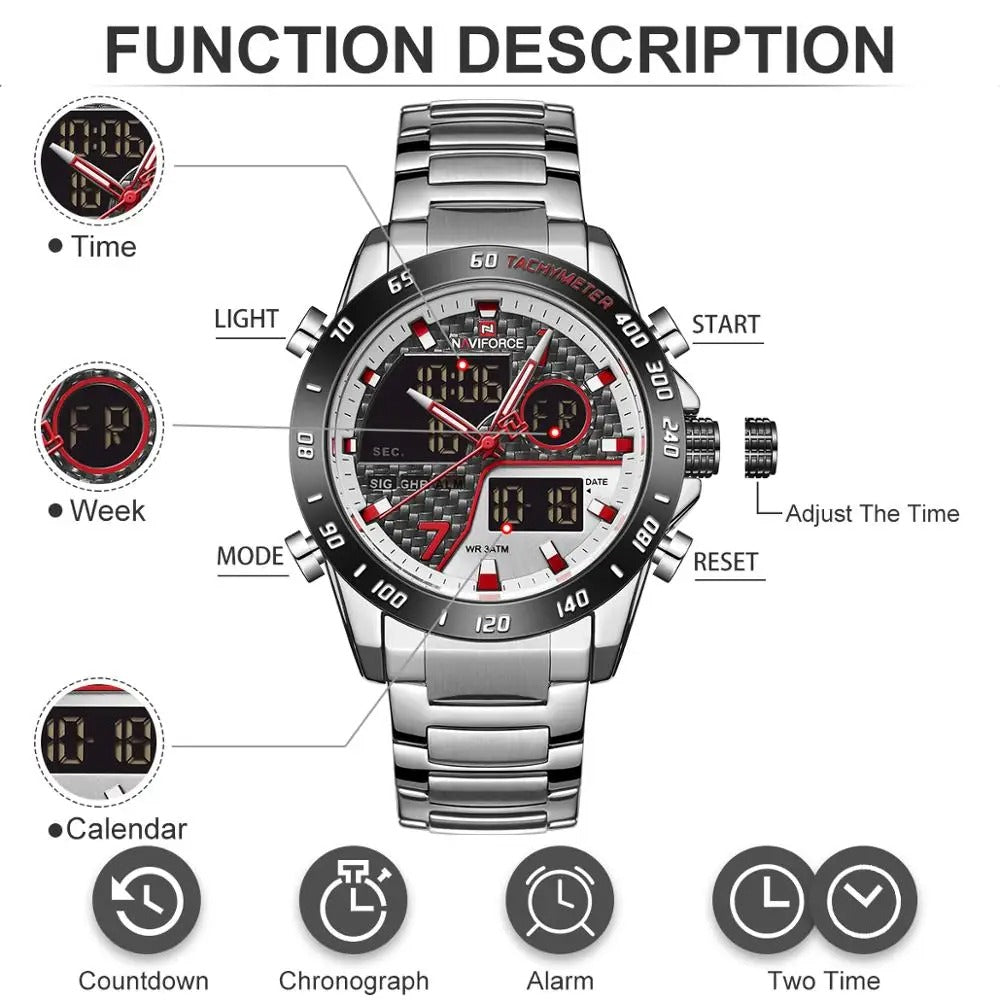 Reloj Naviforce NF9171 Hombre Acero Doble Pantalla