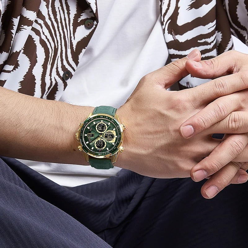 Reloj Naviforce NF9197L Hombre Cuero Doble Pantalla