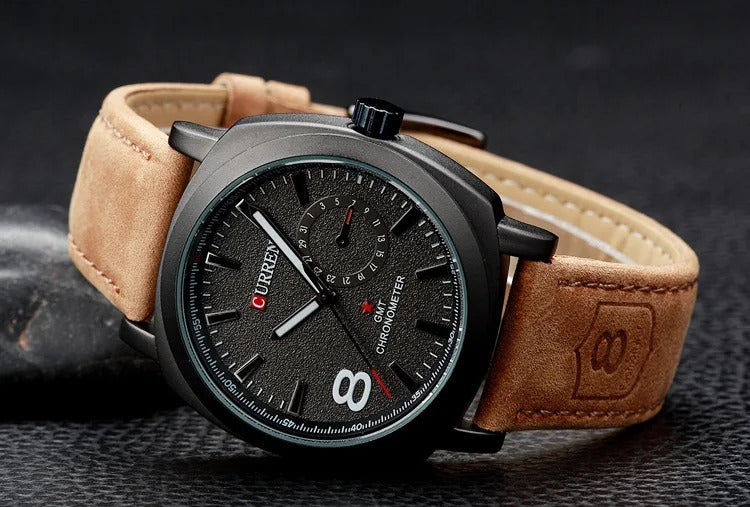 Reloj Curren 8139 Hombre Cuero Mate