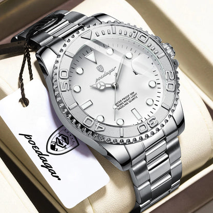 Reloj Poedagar 680 Hombre Acero y Correa de Goma Negro