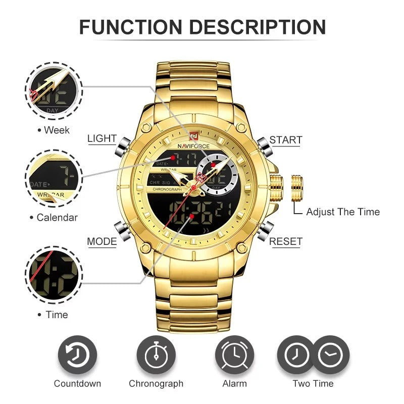 Reloj Naviforce NF9163 Hombre Acero Doble Pantalla