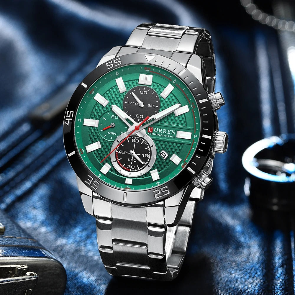 Reloj Curren Hombre Acero Deportivo Luminoso