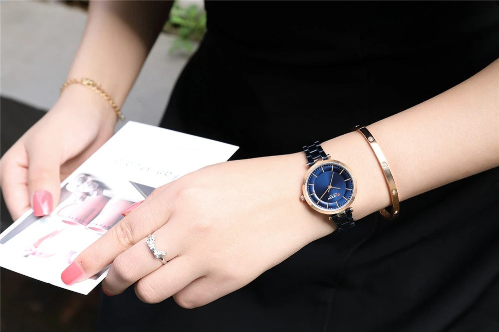 Reloj Curren 9054 Mujer Acero Creativo
