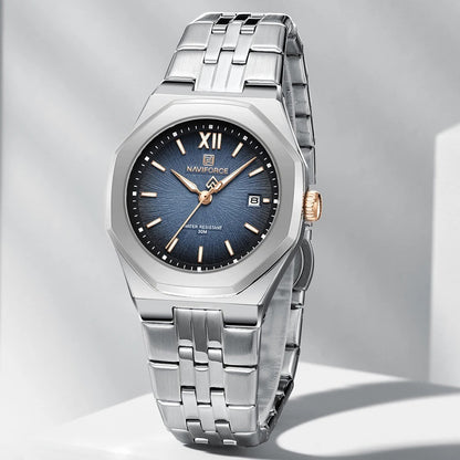 Reloj Naviforce Mujer Acero Cuadrado Luminoso