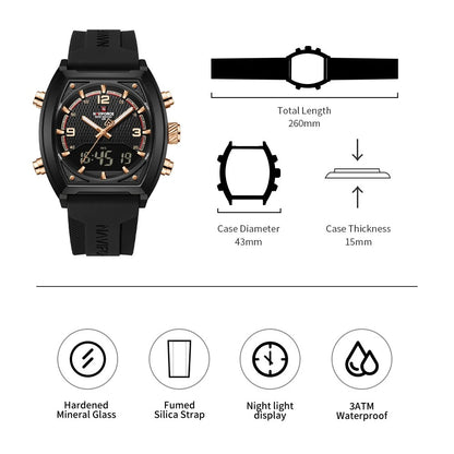 Reloj Naviforce Hombre Silicona Digital Militar