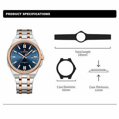 Reloj Naviforce Hombre Acero Luminoso Calendario