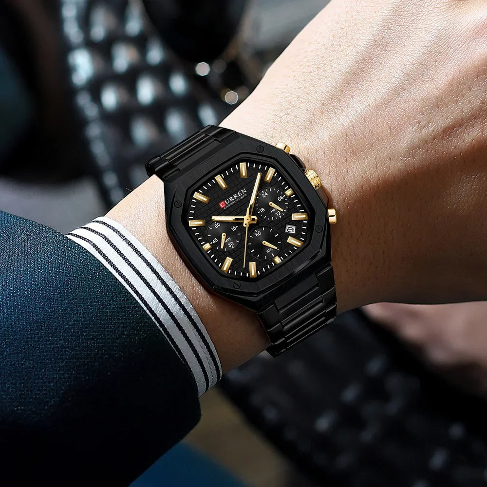Reloj Curren 8459 Hombre Acero Seis Manecillas