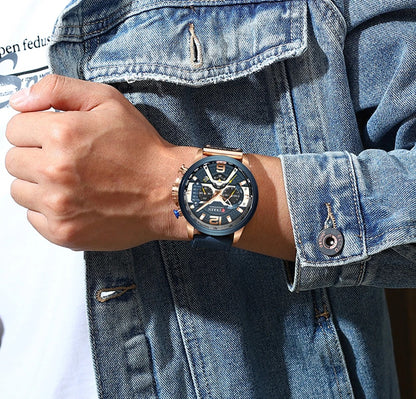 Reloj Curren 8329 Hombre Cuero Cronógrafo