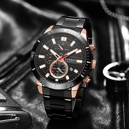 Reloj Curren Hombre Acero Deportivo Luminoso