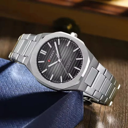 Reloj Curren 8456 Hombre Acero Esfera Cuadrada