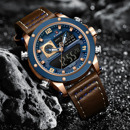Reloj Naviforce NF9236 Hombre Cuero Doble Pantalla