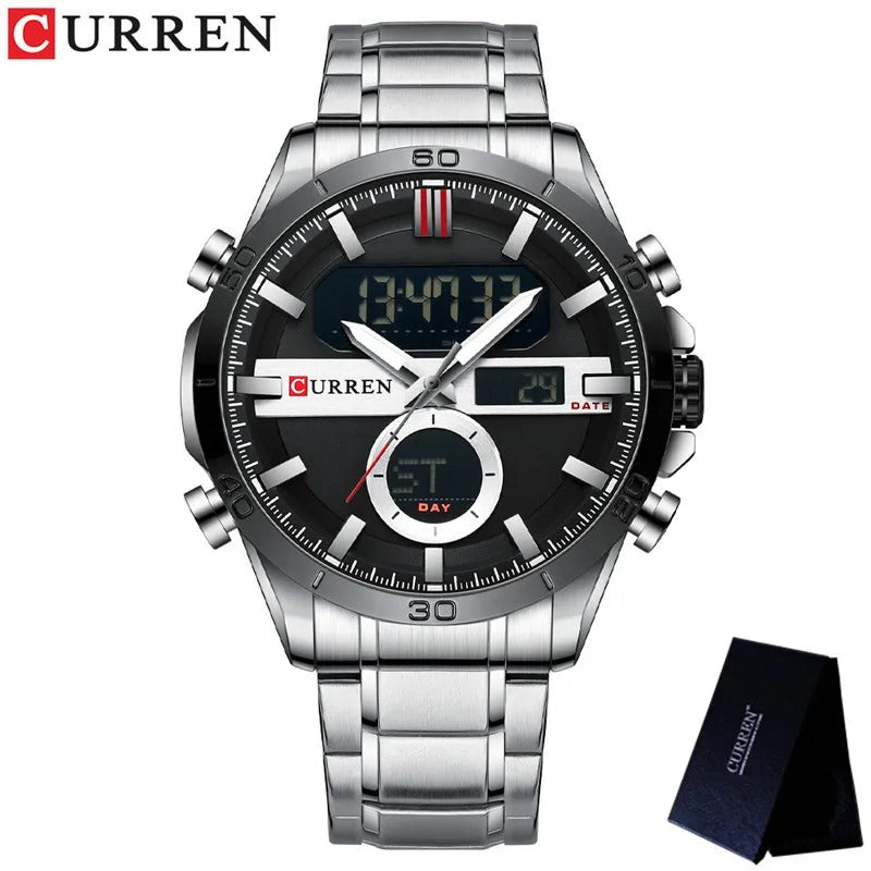 Reloj Curren 8384 Hombre Acero Digital Militar — vista 9 | Foucault Relojes