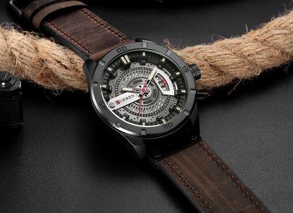 Reloj Curren 8301 Hombre Cuero Militar
