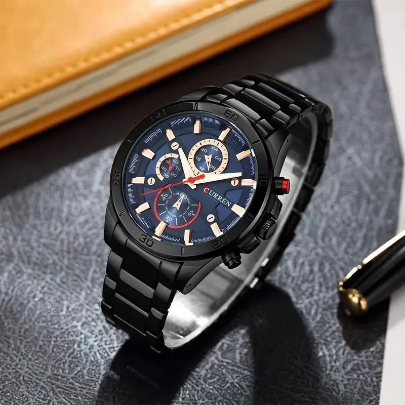 Reloj Curren 8275 Hombre Acero Tres Esferas
