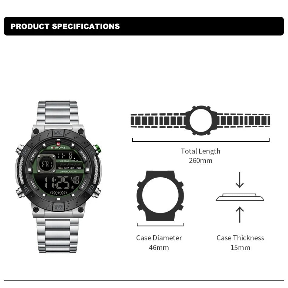 Reloj Naviforce NF9241S Hombre Acero Digital