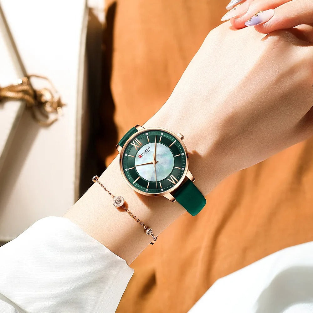 Reloj Curren 9080 Mujer Cuero Elegante