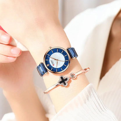Reloj Curren Mujer Acero Japonés Clásico