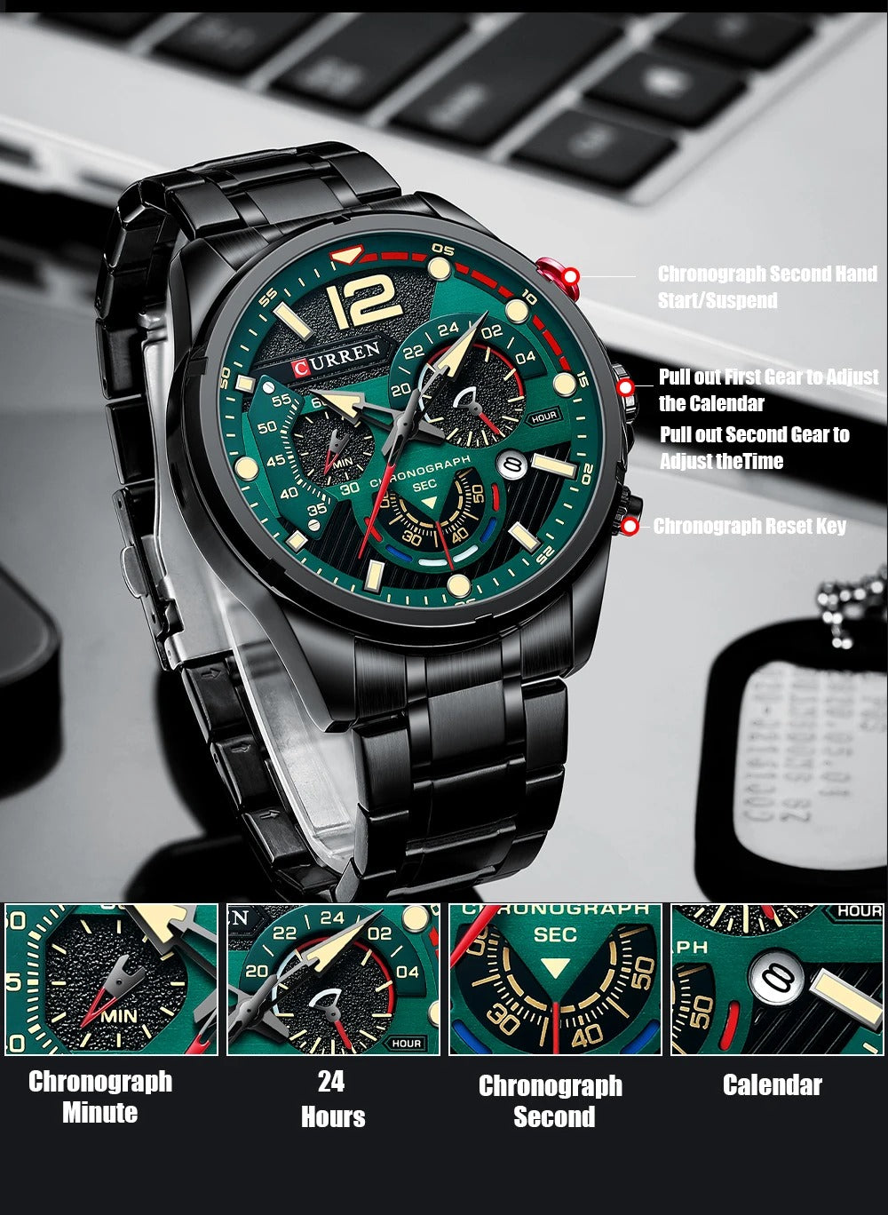 Reloj Curren 8395 Hombre Acero Cronógrafo