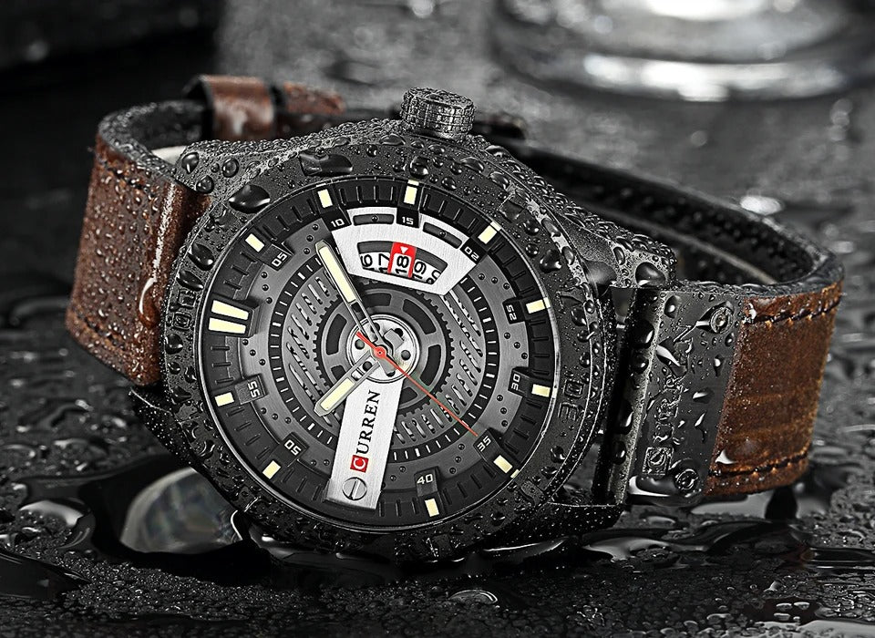 Reloj Curren 8301 Hombre Cuero Militar