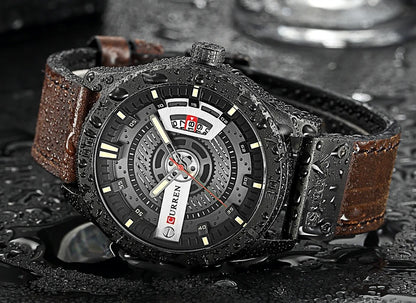 Reloj Curren 8301 Hombre Cuero Militar