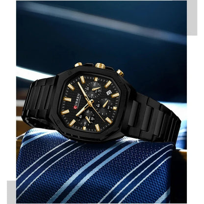 Reloj Curren 8459 Hombre Acero Seis Manecillas