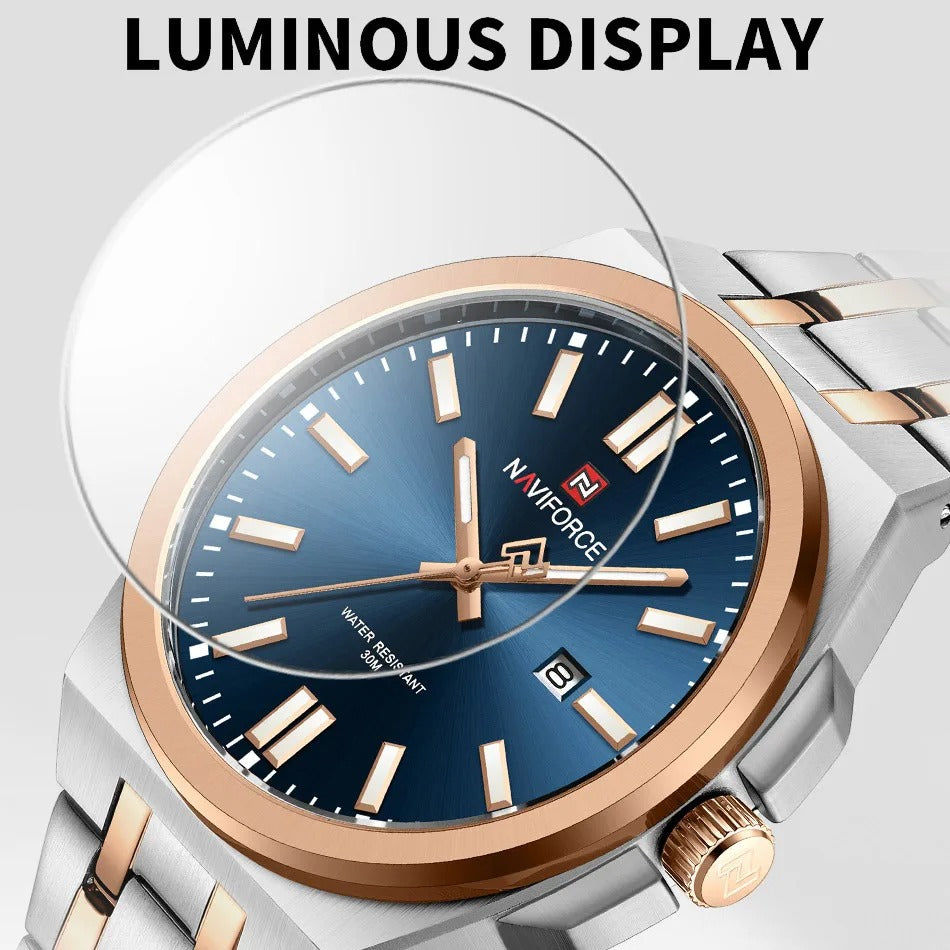 Reloj Naviforce Hombre Acero Luminoso Calendario