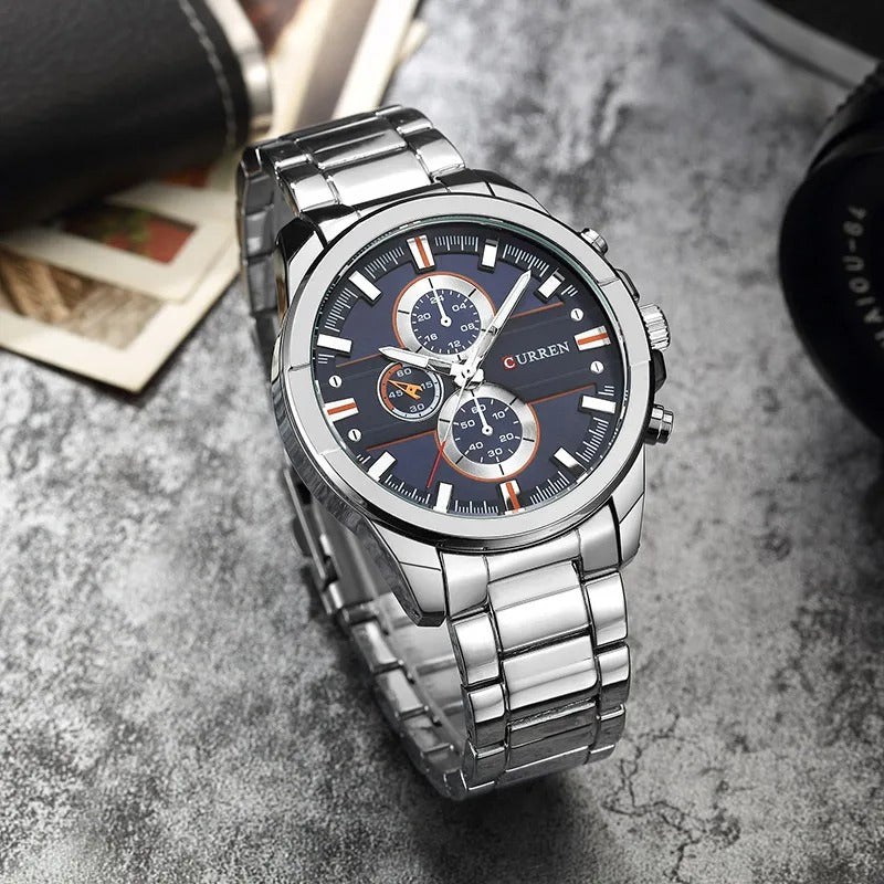 Reloj Curren 8274 Hombre Acero Tres Esferas