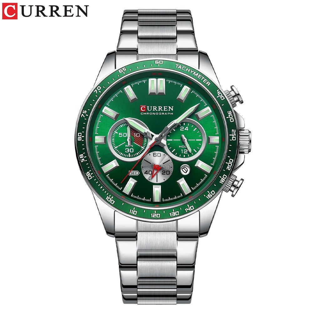 Reloj Curren 8418 Hombre Acero Cronógrafo — Foucault Valdivia