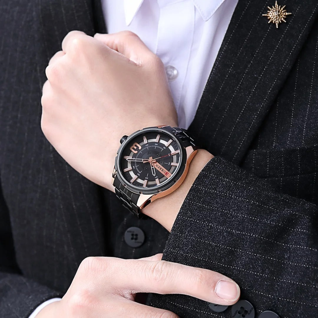 Reloj Curren 8333 Hombre Acero Números Árabes
