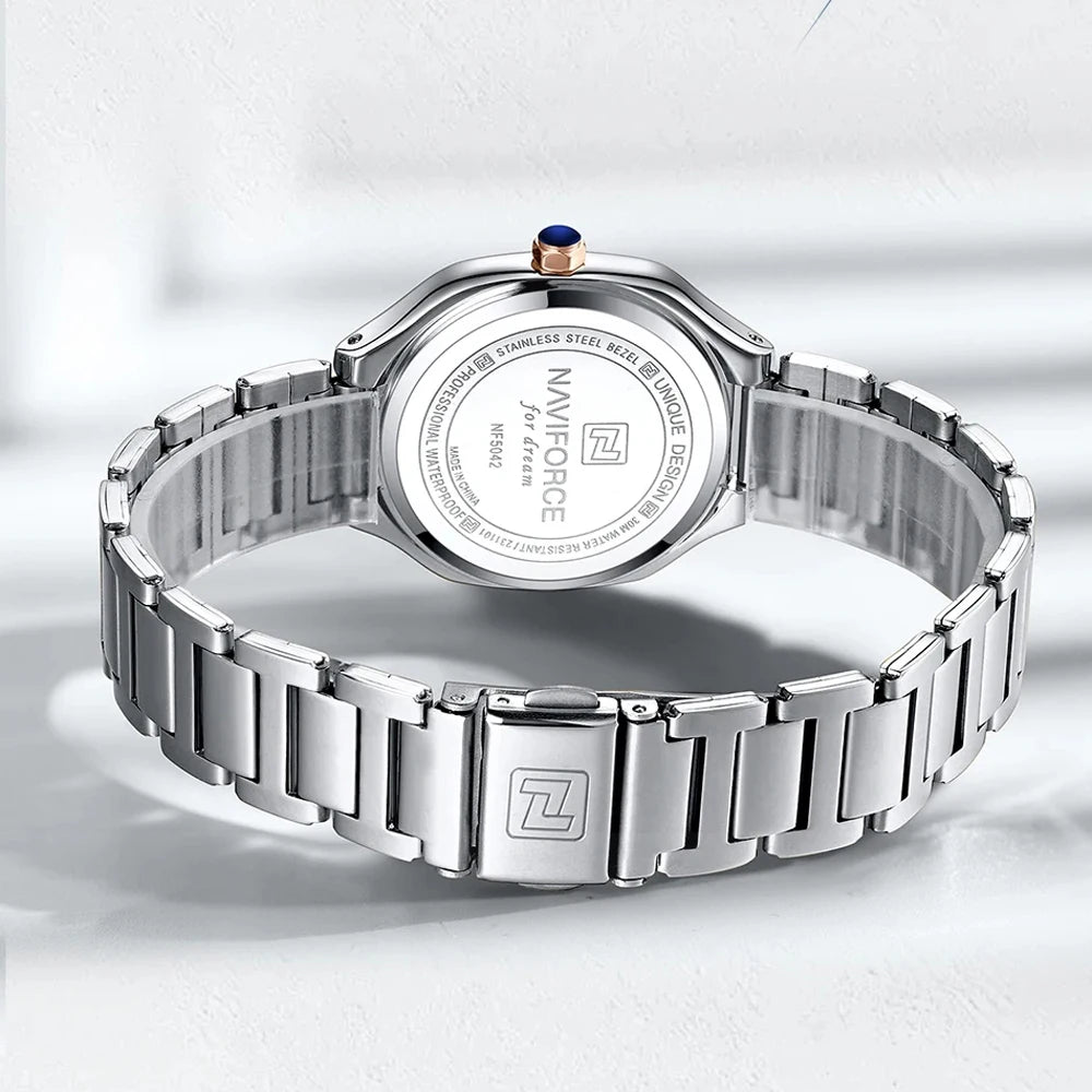 Reloj Naviforce Mujer Acero Cuadrado Vestir