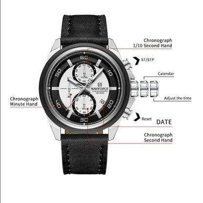 Reloj Naviforce NF8075 Hombre Cuero Cronógrafo
