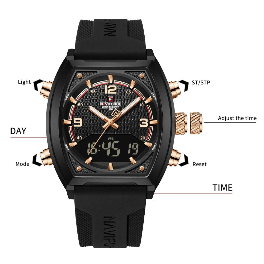 Reloj Naviforce Hombre Silicona Digital Militar