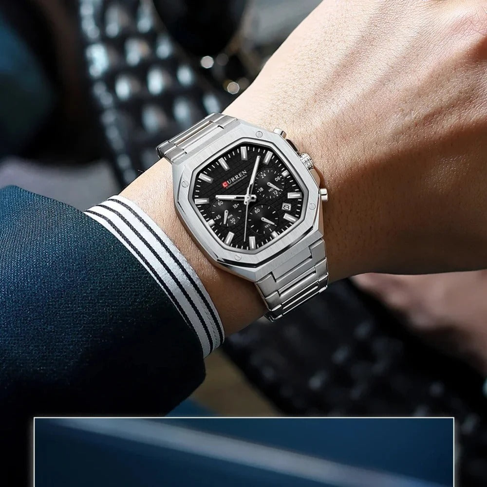 Reloj Curren 8459 Hombre Acero Seis Manecillas