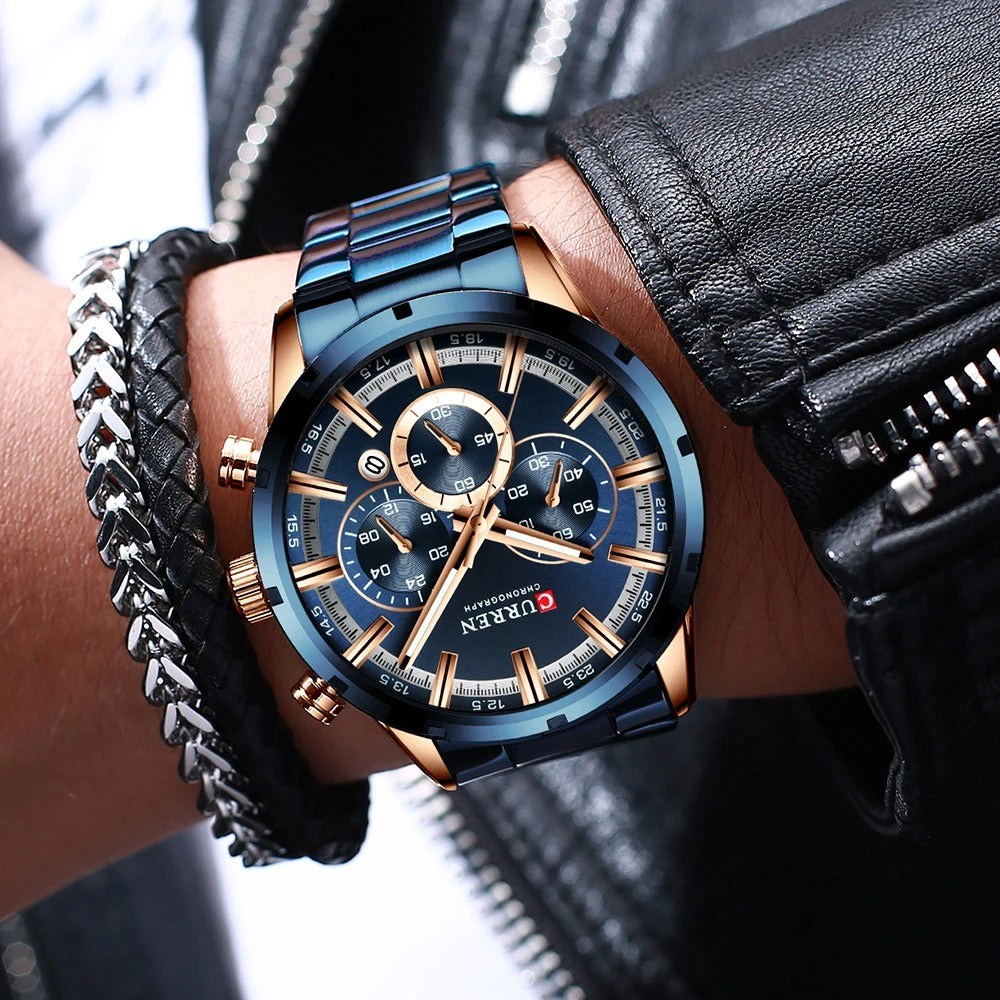 Reloj Curren 8355 Hombre Acero Esfera 3D