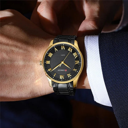 Reloj Curren 8409 Hombre Acero Números Romanos