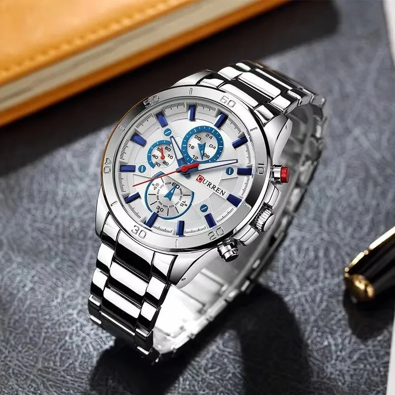 Reloj Curren 8275 Hombre Acero Tres Esferas