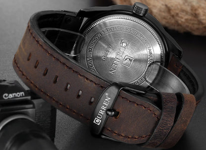 Reloj Curren 8301 Hombre Cuero Militar