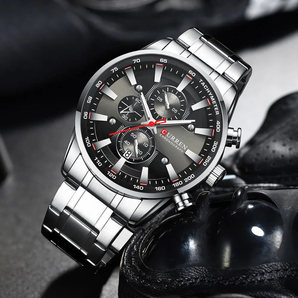 Reloj Curren Hombre Acero Seis Agujas