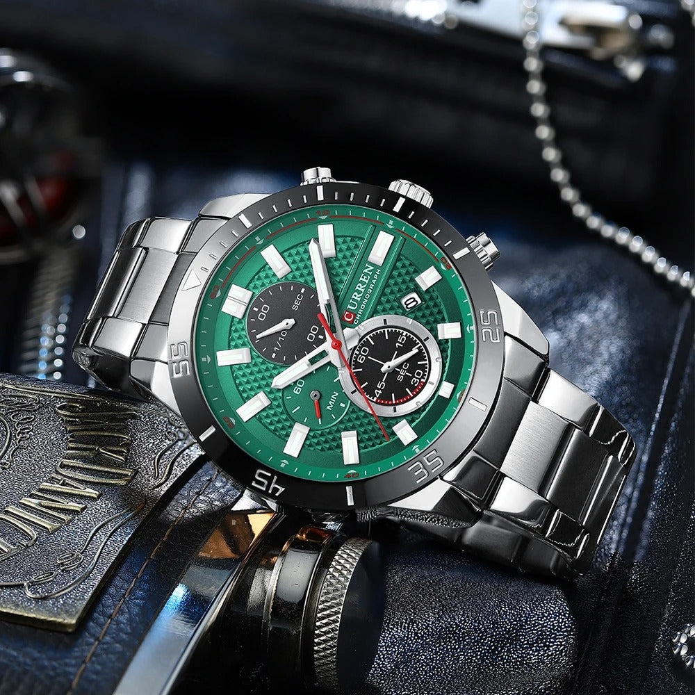 Reloj Curren Hombre Acero Deportivo Luminoso