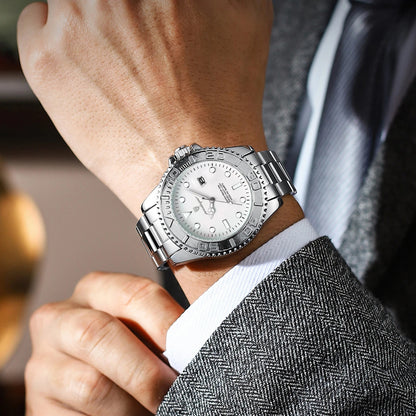 Reloj Poedagar 680 Hombre Acero y Correa de Goma Negro