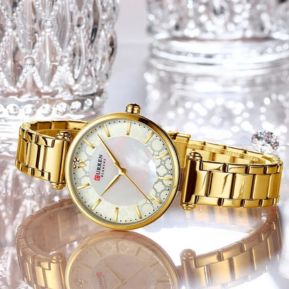 Reloj Curren Mujer Acero Japonés Clásico