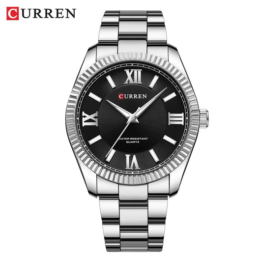 Reloj Curren 8453 Hombre Acero Números Romanos — Foucault Valdivia