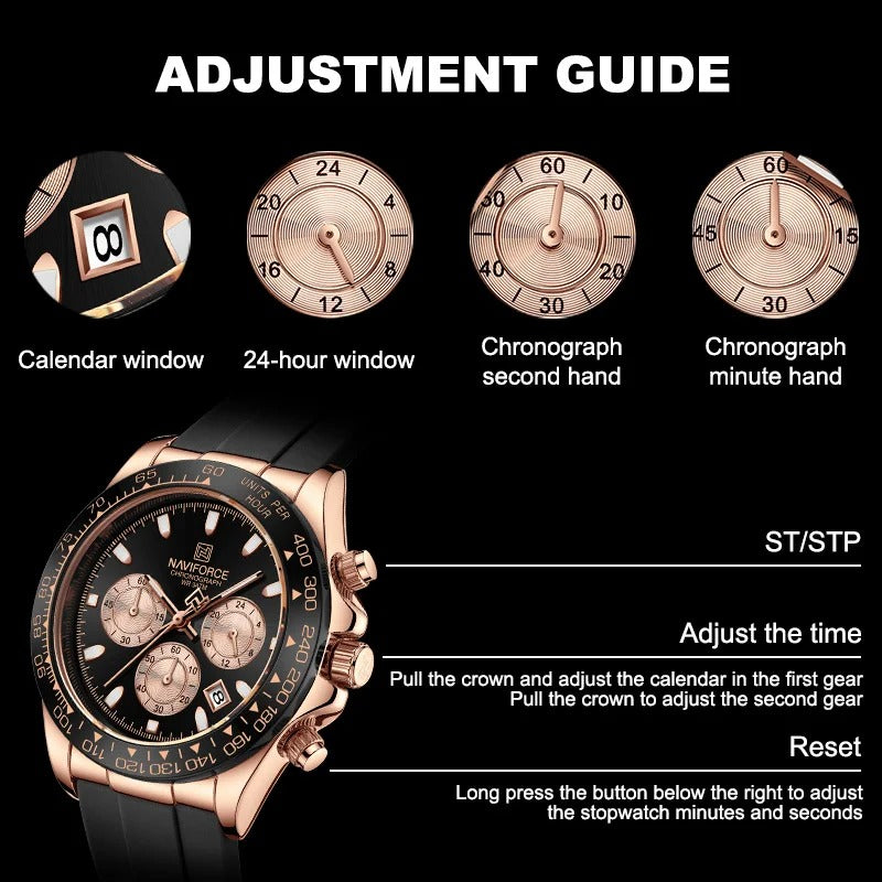 Reloj Naviforce NF8054 Hombre Silicona Cronógrafo