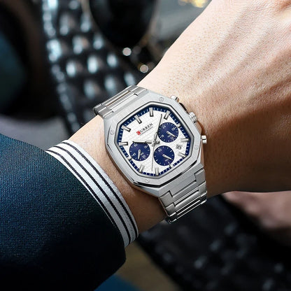 Reloj Curren 8459 Hombre Acero Seis Manecillas