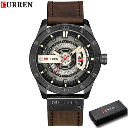 Reloj Curren 8301 Hombre Cuero Militar