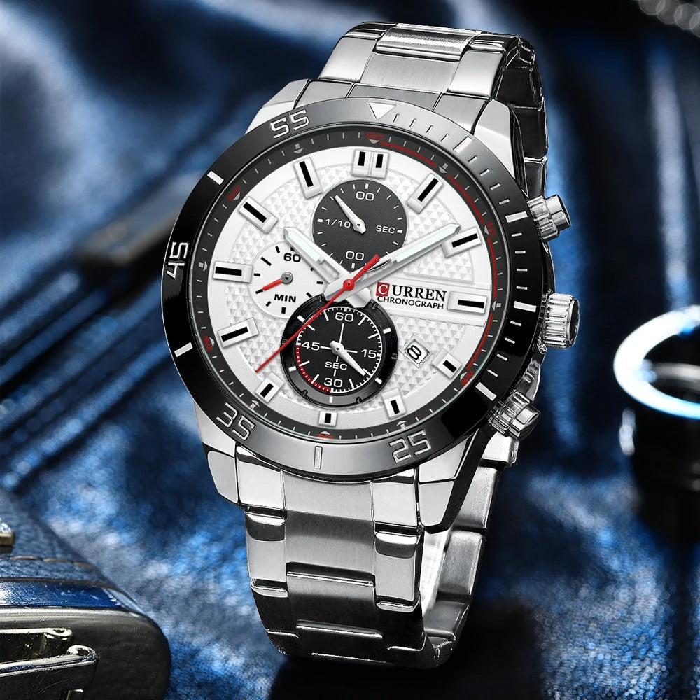 Reloj Curren Hombre Acero Deportivo Luminoso