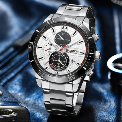 Reloj Curren Hombre Acero Deportivo Luminoso
