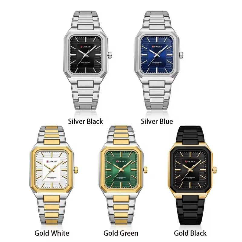 Reloj Curren 8457 Hombre Acero Esfera Cuadrada